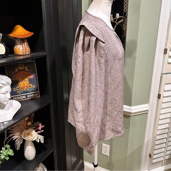 Anthropologies Current Air Los Angeles Textured Puff Shoulder Blouse – Size Larg - Picture 5 of 10